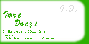 imre doczi business card