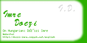 imre doczi business card